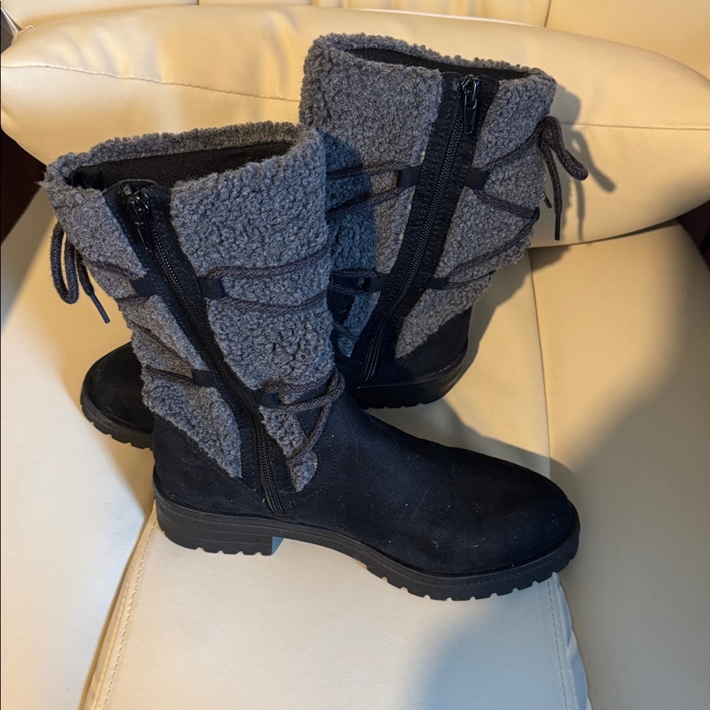 Life Stride Black and Gray Winter Boots Sz 7M - Picture 3 of 8